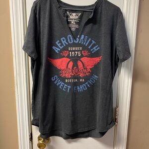 Aerosmith Vintage Style Graphic Tee - Charcoal